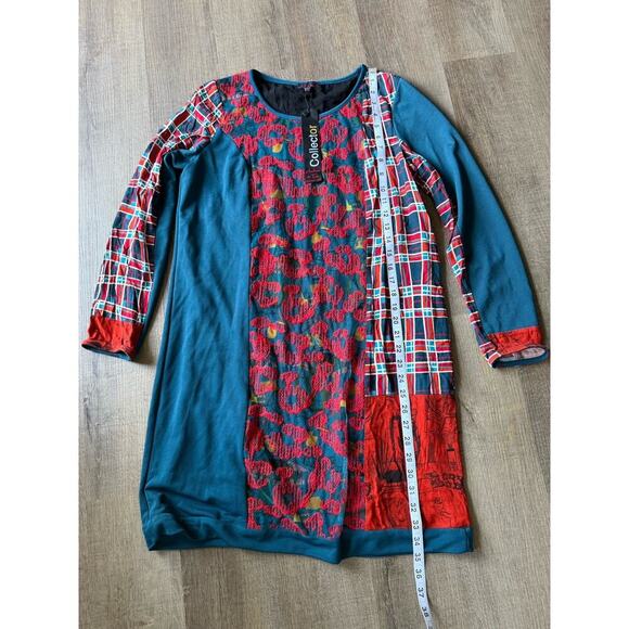 AVENTURES DES TOILES Size 38 art to wear picture abstract print multicolor dress - Picture 5 of 7